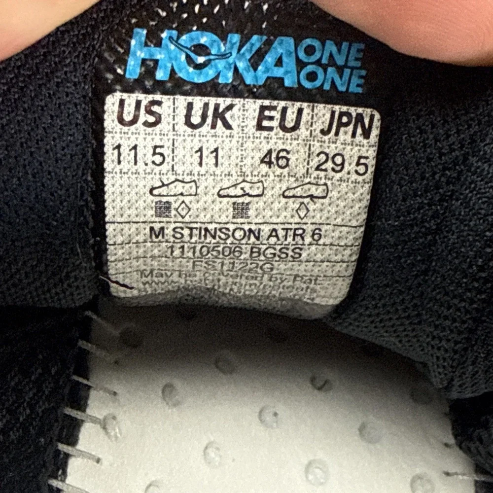 Hoka Stinson ATR 6 Trail Running Shoes Blue Graphite Summer Song Men's Size 11.5